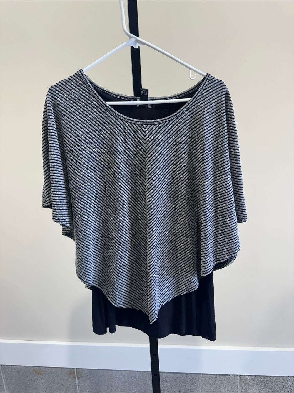 AB Studio grey and black striped top size large women’s